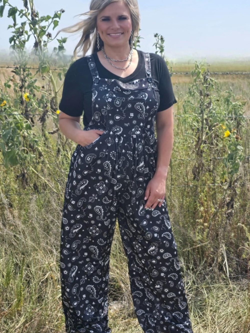 Bandana Babe Black Jumpsuit